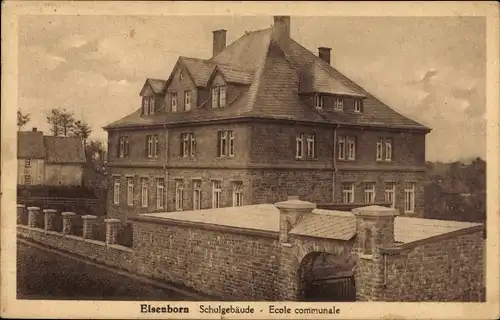 Ak Elsenborn Bütgenbach Wallonien Lüttich, Schulgebäude