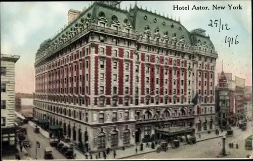 Ak New York City USA, Hotel Astor