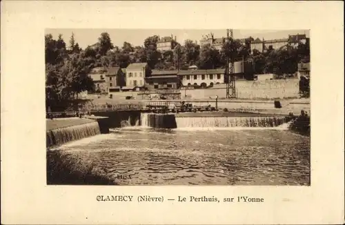 Ak Clamecy Nièvre, Perthuis, an der Yonne