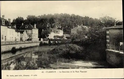 Ak Clamecy Nièvre, Beuvron, Parc Vauvert