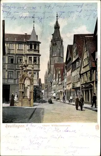 Ak Reutlingen in Baden Württemberg, Obere Wilhelmstraße