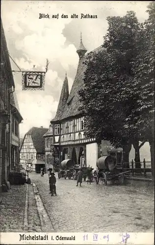 Ak Michelstadt im Odenwald, Altes Rathaus
