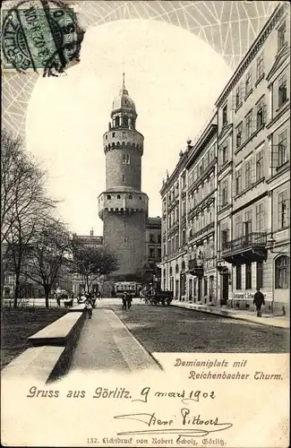 Ak Görlitz in der Lausitz, Demianiplatz mit Reichenbacher Turm