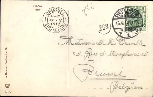 Ak Hanau am Main, Markt