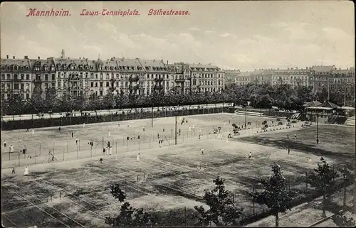 Ak Mannheim in Baden, Lawn-Tennisplatz, Göthestraße