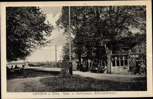 Ak Lenzen an der Elbe Prignitz, Gasthaus Elbschlösschen, Kaffeehaus