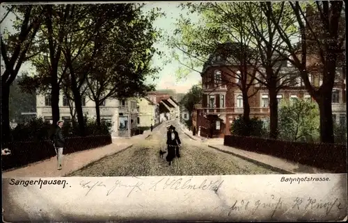 Ak Sangerhausen am Südharz, Bahnhofstraße