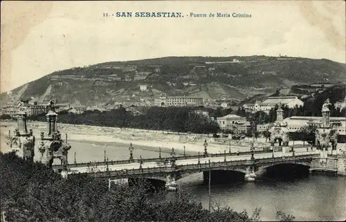 Ak Donostia San Sebastian Baskenland, Maria Cristina Brücke