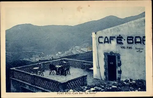 Ak Portbou Port Bou Katalonien, Café Bar La Serra