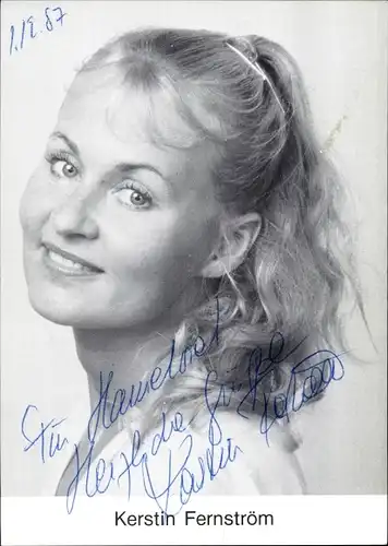 Ak Schauspielerin Kerstin Fernsröm, Portrait, Autogramm