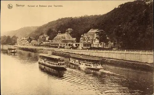 Ak Namur Wallonien, Kursaal, Boote für Touristen