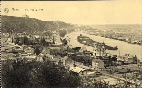 Ak Namur Wallonien, Die Insel Lass dich darin einreiben