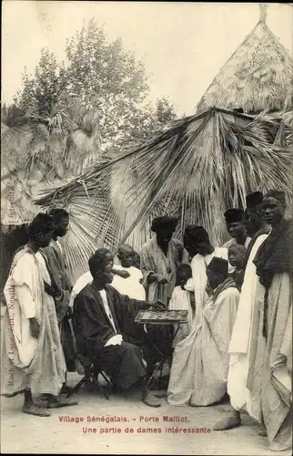 Ak Senegal, Porte Maillot, Senegalesen spielen Dame