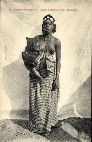 Ak Senegal, Frau mit Säugling