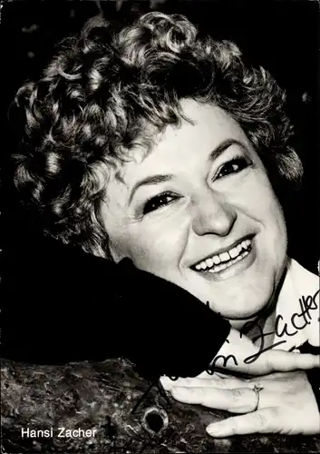 Ak Schauspielerin Hansi Zacher, Portrait, Autogramm