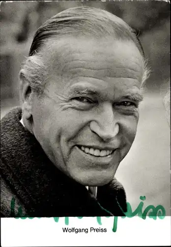 Ak Schauspieler Wolfgang Preiss, Portrait, Autogramm