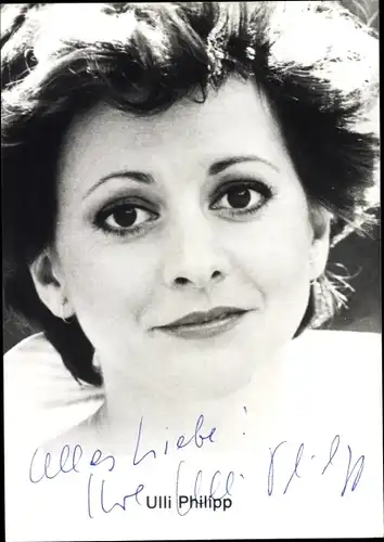 Ak Schauspielerin Ulli Philipp, Portrait, Autogramm