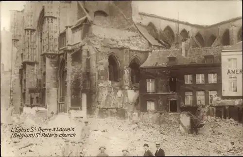 Ak Louvain Leuven Flämisch Brabant, St. Peter Kirche, Ruine