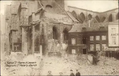 Ak Louvain Leuven Flämisch Brabant, St. Peter Kirche, Ruine