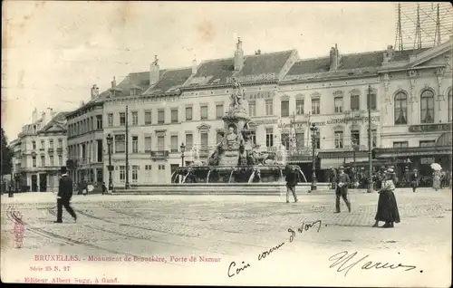 Ak Bruxelles Brüssel, Monument de Brouekere, Porte de Namur