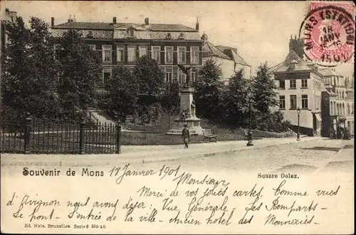 Ak Mons Wallonien Hennegau, Square Dolez,