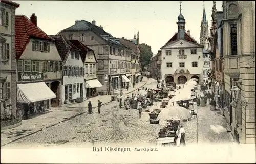 Ak Bad Kissingen Unterfranken Bayern, Marktplatz