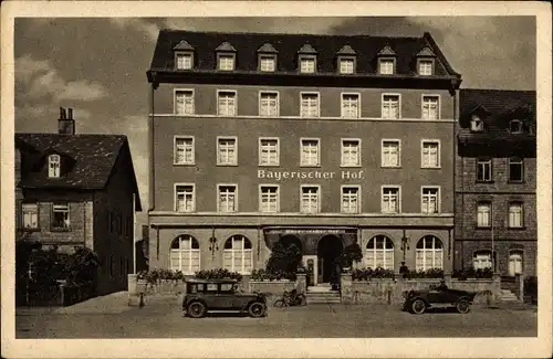 Ak Schweinfurt in Unterfranken Bayern, Hotel Bayerischer Hof, Straßenansicht, Autos