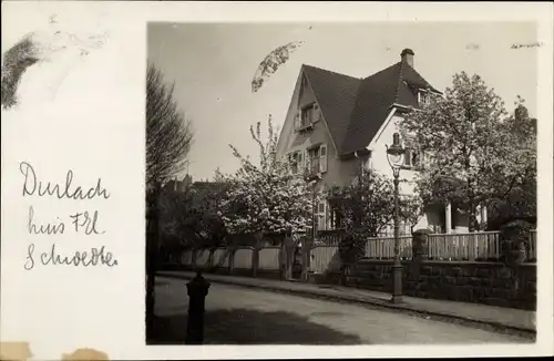 Foto Ak Durlach Karlsruhe in Baden, Wohnhaus Familie Schroedter