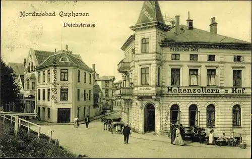 Ak Cuxhaven in Niedersachsen, Deichstraße, Hotel Hohenzollern Hof, Inh. Otto Stahn, Ostermanns Hotel