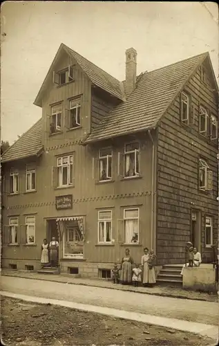 Foto Ak Wildemann Clausthal Zellerfeld im Oberharz, Bäckerei und Konditorei, Frauen mit Kindern