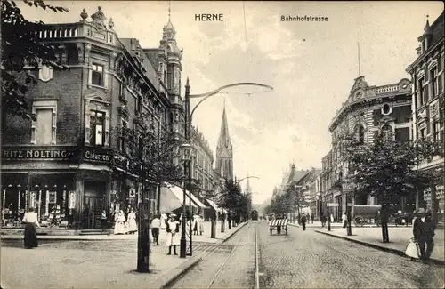 Ak Herne im Ruhrgebiet Westfalen, Bahnhofstraße, Zigarrenhandlung