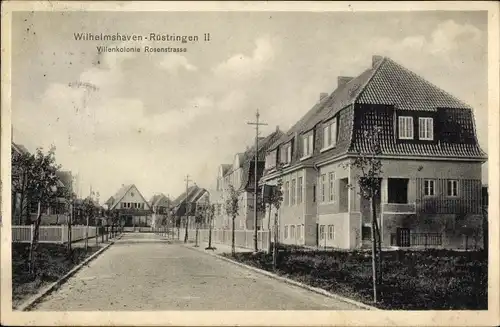 Ak Rüstringen II Wilhelmshaven, Villenkolonie Rosenstraße