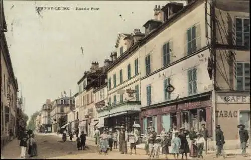 Ak Choisy le Roi Val de Marne, Rue du Pont, Café