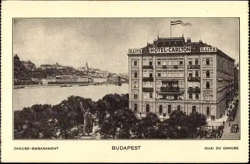 Ak Budapest Ungarn, Hotel Carlton, Illits