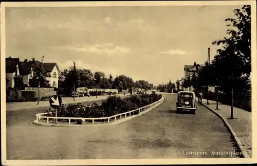 Ak Castricum Nordholland Niederlande, Stationsplein