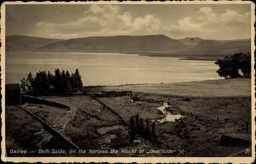 Ak Bethsaida Israel, Panorama, Berg der Seligsprechung