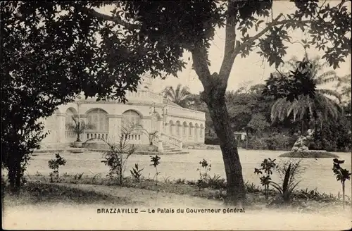 Ak Brazzaville Franz. Kongo, der Palast des Generalgouverneurs