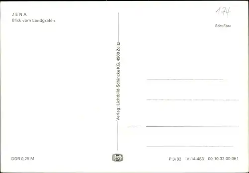 Ak Jena in Thüringen, Blick vom Landgrafen