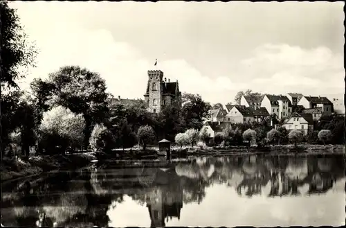 Ak Ronneburg in Thüringen, Schloss mit Baderteich