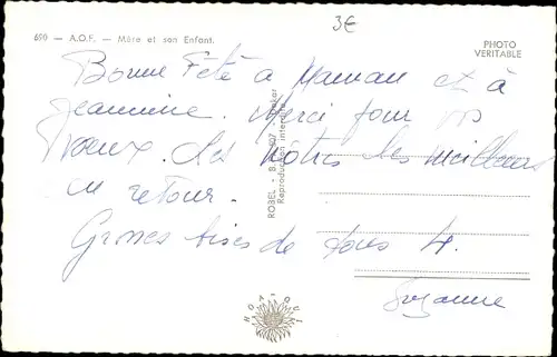 Ak Afrique, Mutter und ihr Kind