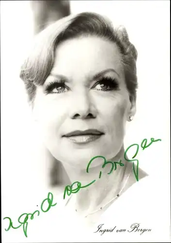 Ak Schauspielerin Ingrid van Bergen, Portrait, Autogramm