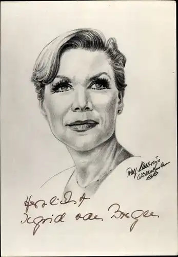 Ak Schauspielerin Ingrid van Bergen, Portrait, Autogramm