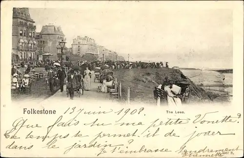 Ak Folkestone Kent England, The Lees