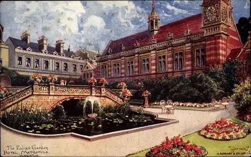 Künstler Ak Brighton East Sussex England, The Italian Garden, Hotel Metropole