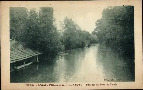 Ak Plancy l’Abbaye Aube, Am Ufer der Aube