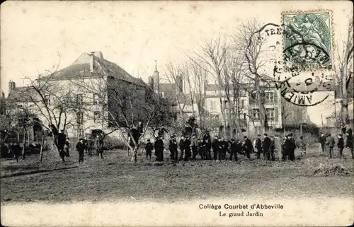 Ak Abbeville Somme, College Courbet, der große Garten