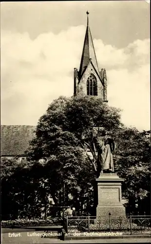 Ak Erfurt in Thüringen, Lutherdenkmal an der Kaufmannskirche