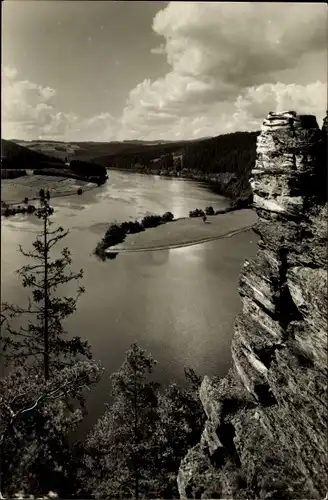 Ak Saalburg in Thüringen, Agnesruhe, Blick auf Stausee der Bleiloch-Saaletalsperre