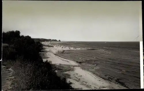 Foto Ak Ostseebad Grömitz in Holstein, Blick vom Steilufer, Strand