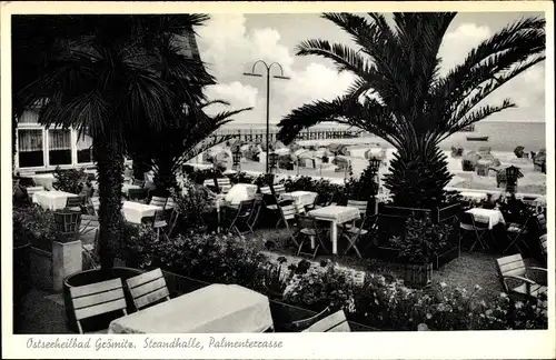 Ak Ostseebad Grömitz in Holstein, Strandhalle, Palmenterrasse